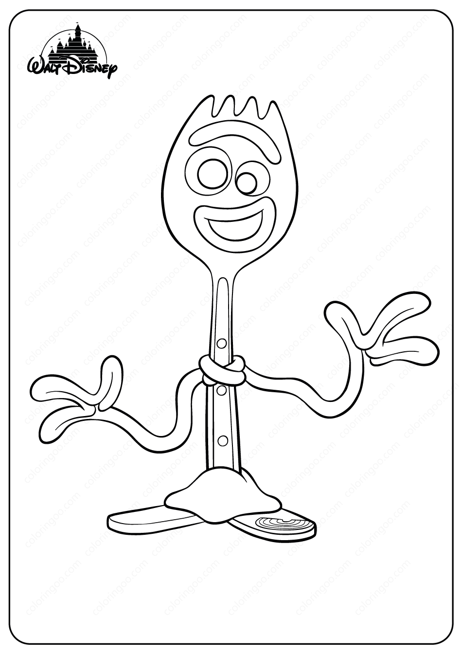 Printable disney toy story forky coloring pages