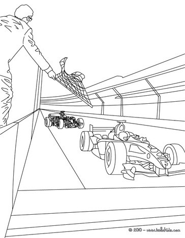 Formula race start coloring pages