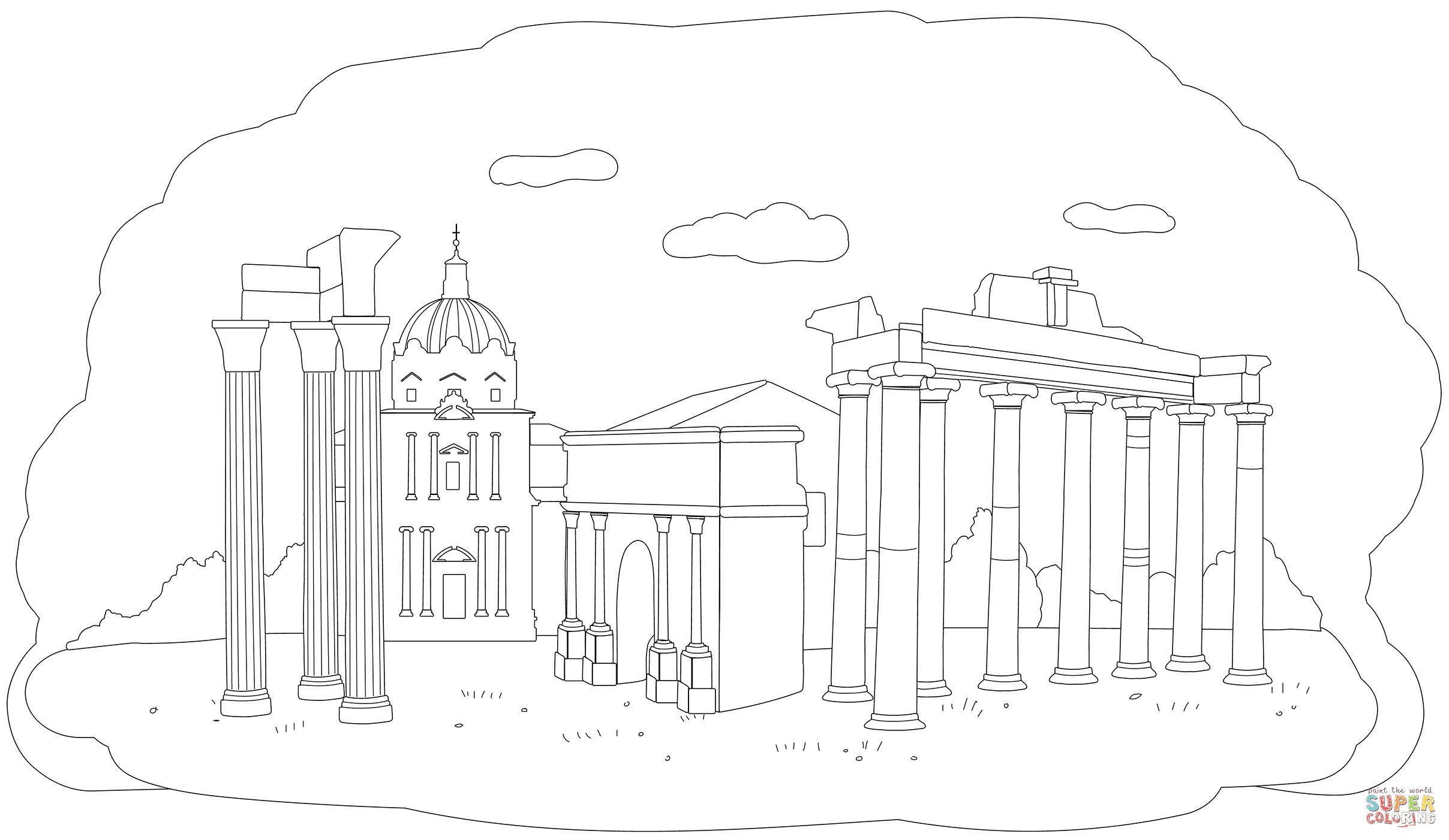 The roman forum coloring page free printable coloring pages