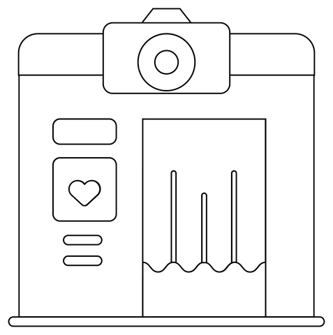 Photo booth coloring page free printable coloring pages