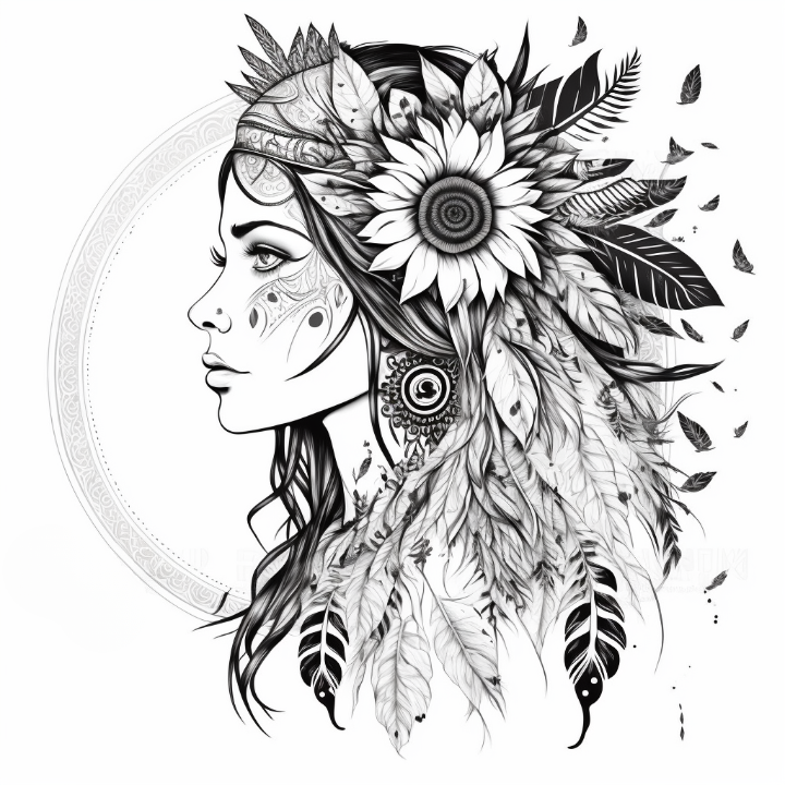 Boho style coloring pages