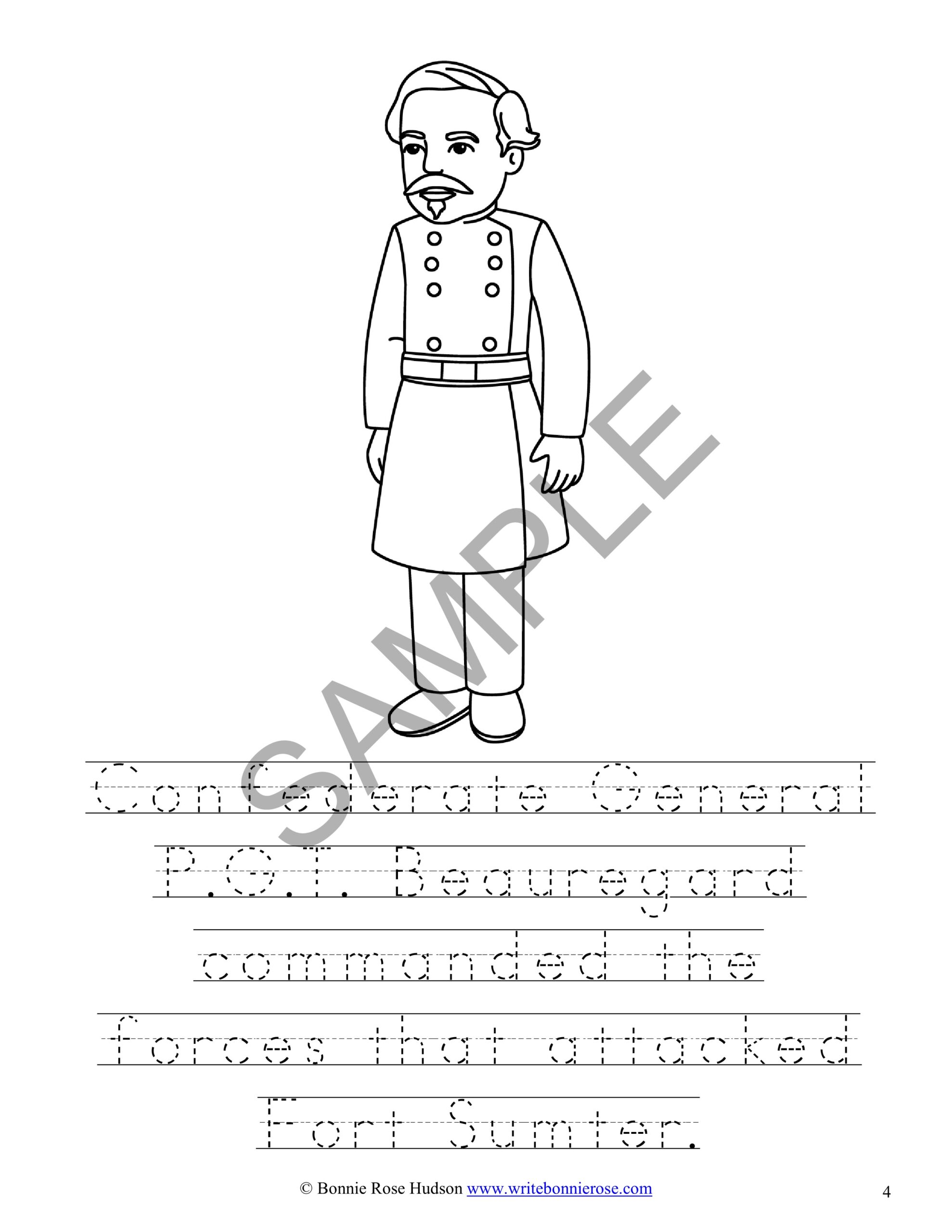 Leaders of the american civil war coloring book
