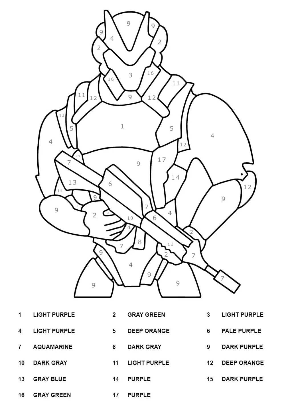 Fortnite color by number