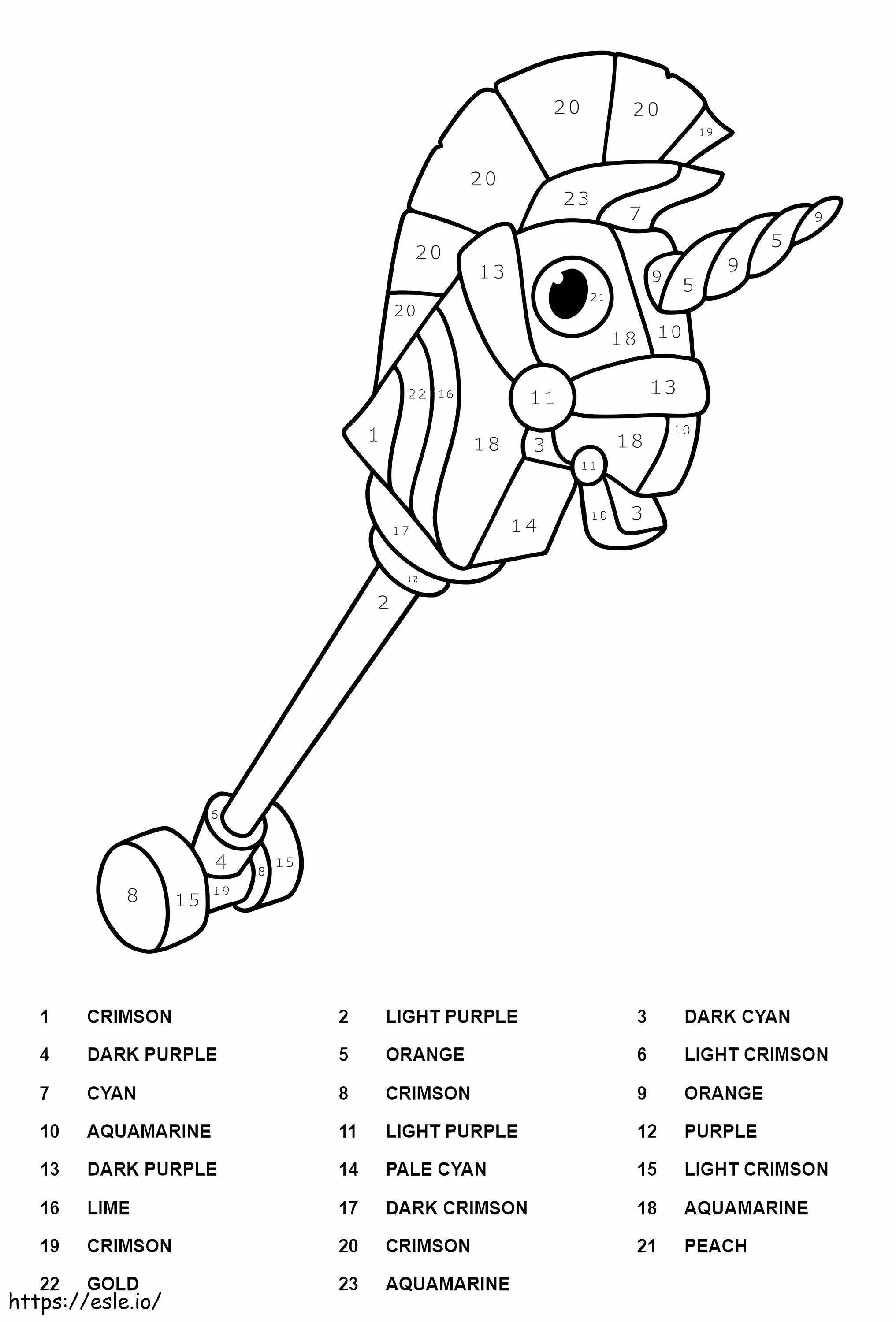 Rainbow smash fortnite color by number coloring page