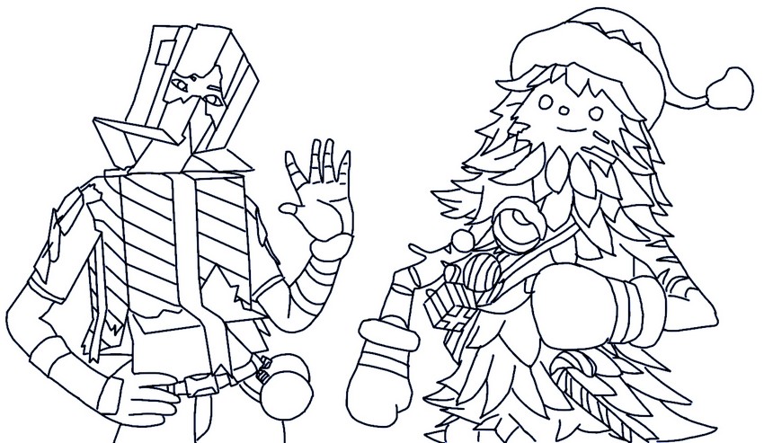 Coloring pages fortnite christmas