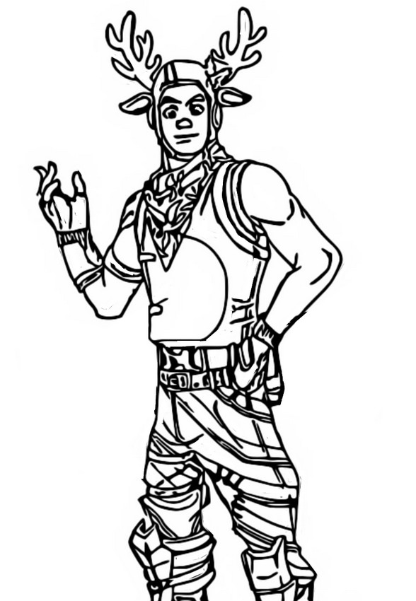 Coloring page fortnite christmas red nosed ranger