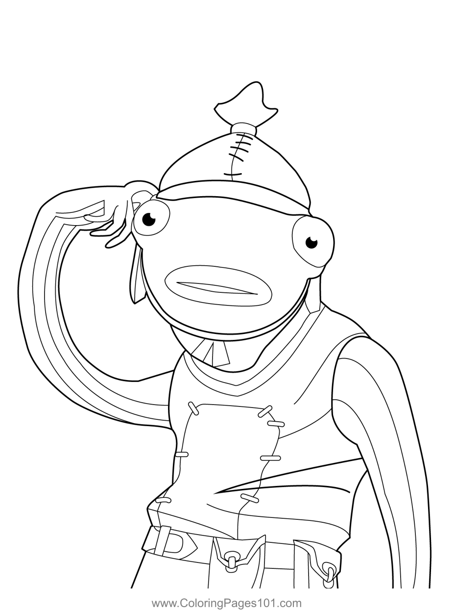 Fishstick fortnite coloring page cartoon coloring pages coloring pages kids colouring printables