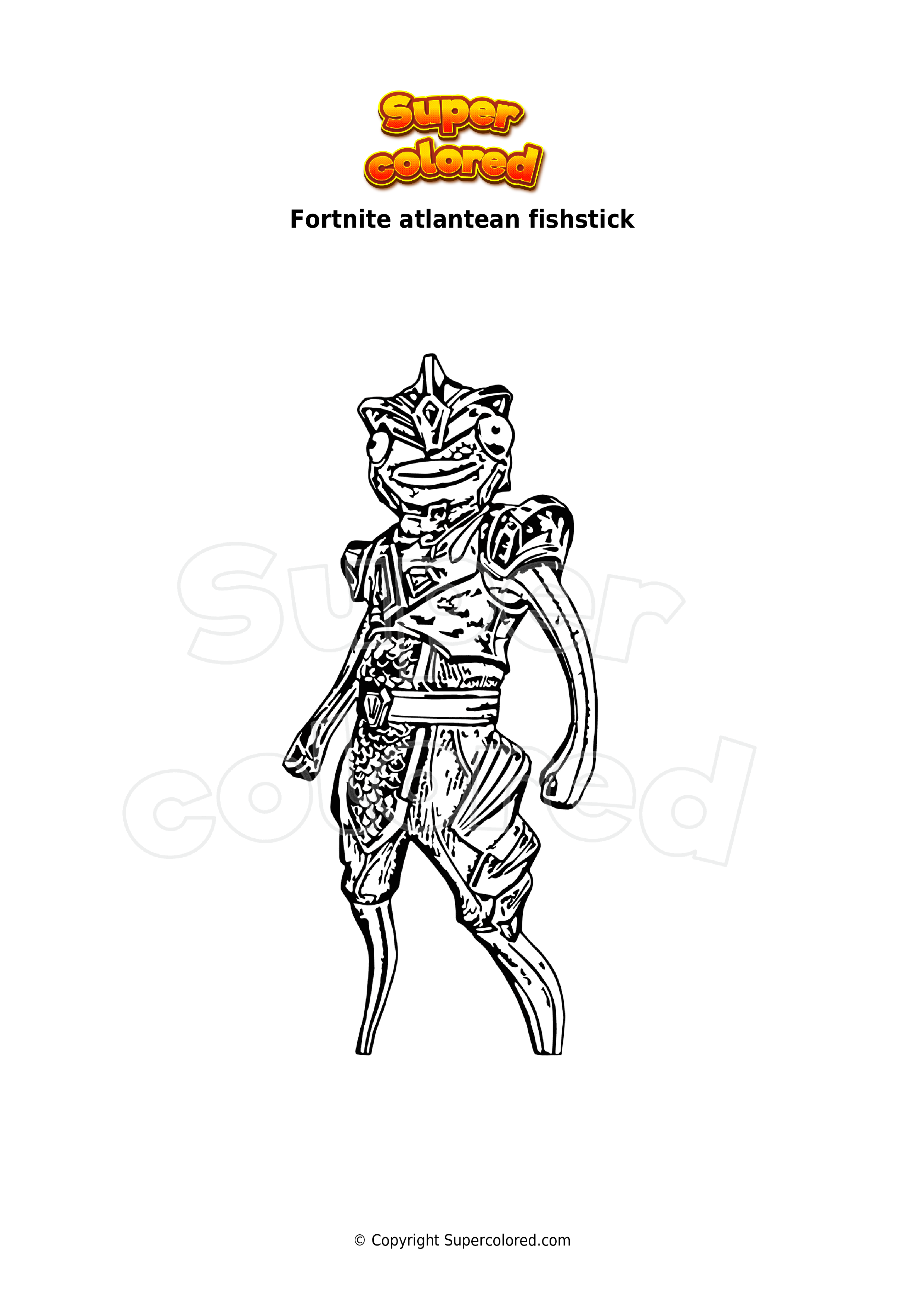 Coloring page fortnite atlantean fishstick coloring pages color fortnite