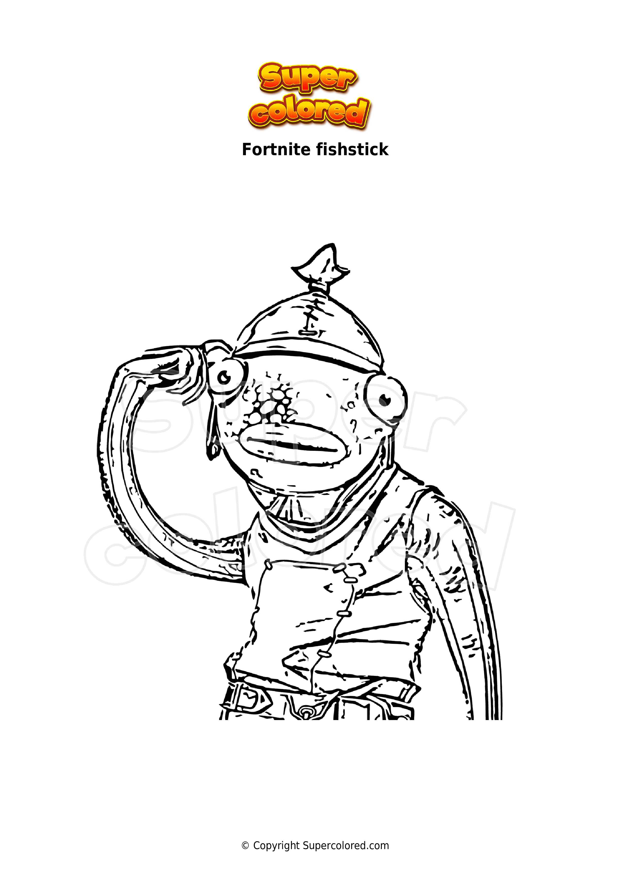 Coloring page fortnite fishstick
