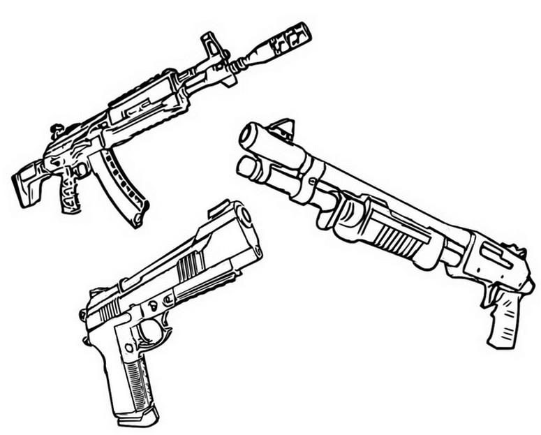 Coloring page fortnite chapter season flipped new weapons