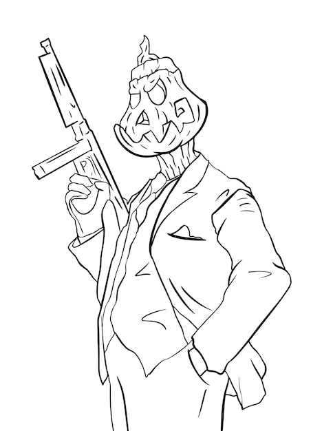 Premium vector fun scary halloween coloring pages costumes