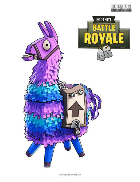 Llama fortnite coloring page