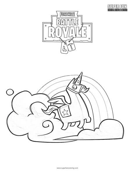 Brite llama fortnite coloring page
