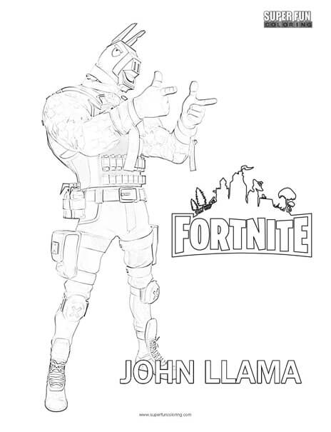 John llama fortnite coloring