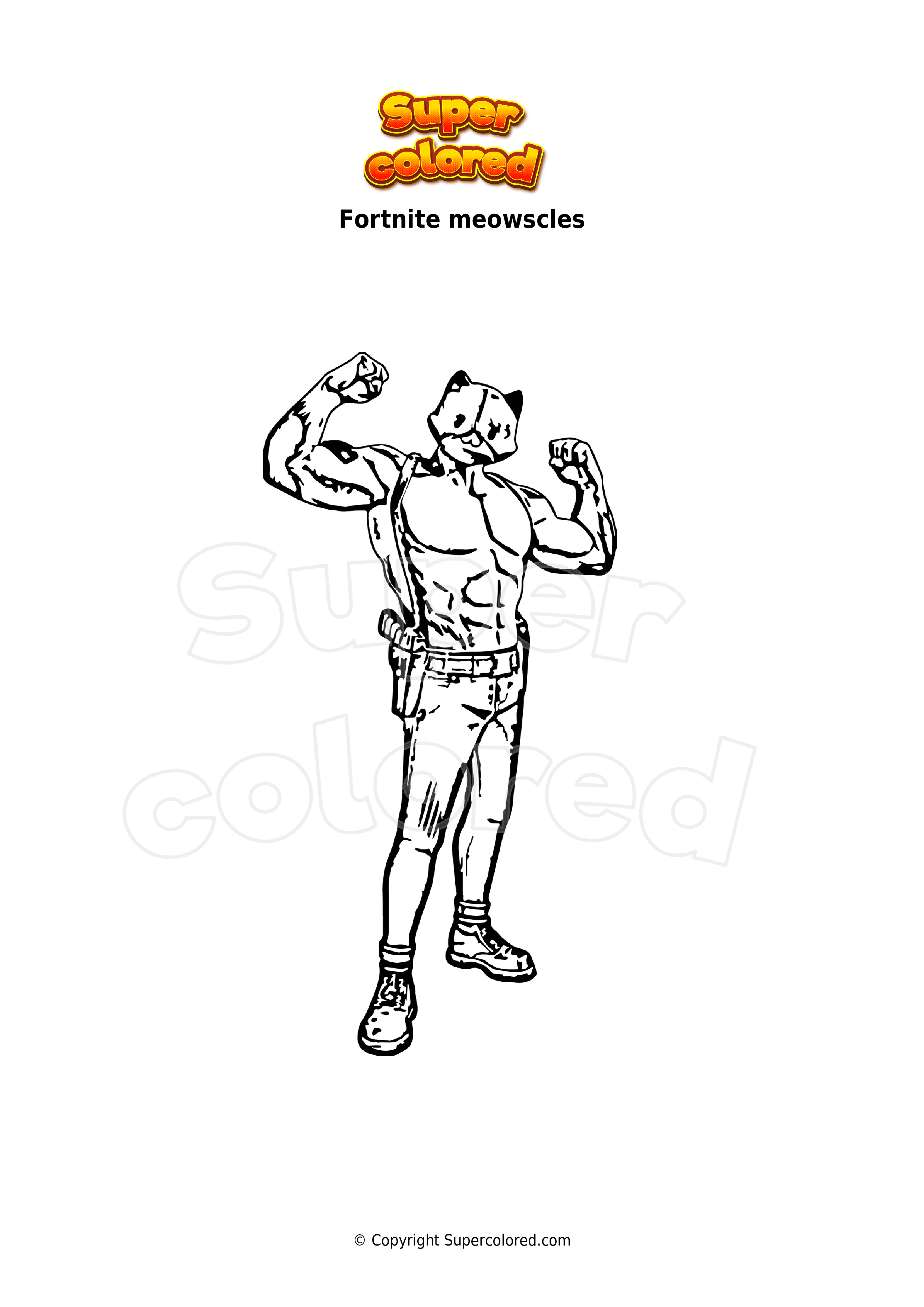 Coloring page fortnite meowscles