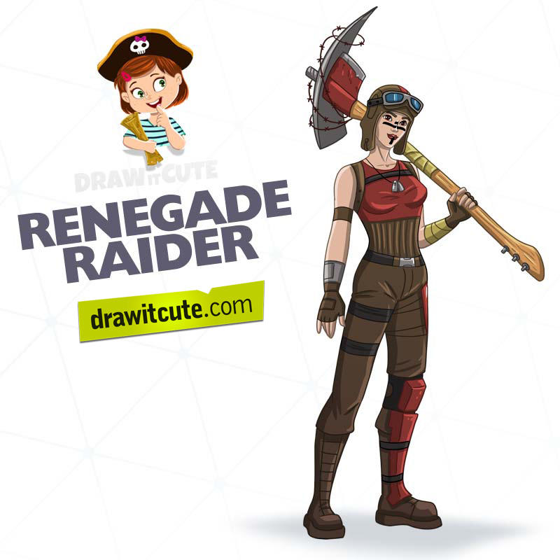 How to draw renegade raider fortnite by drawitcute on