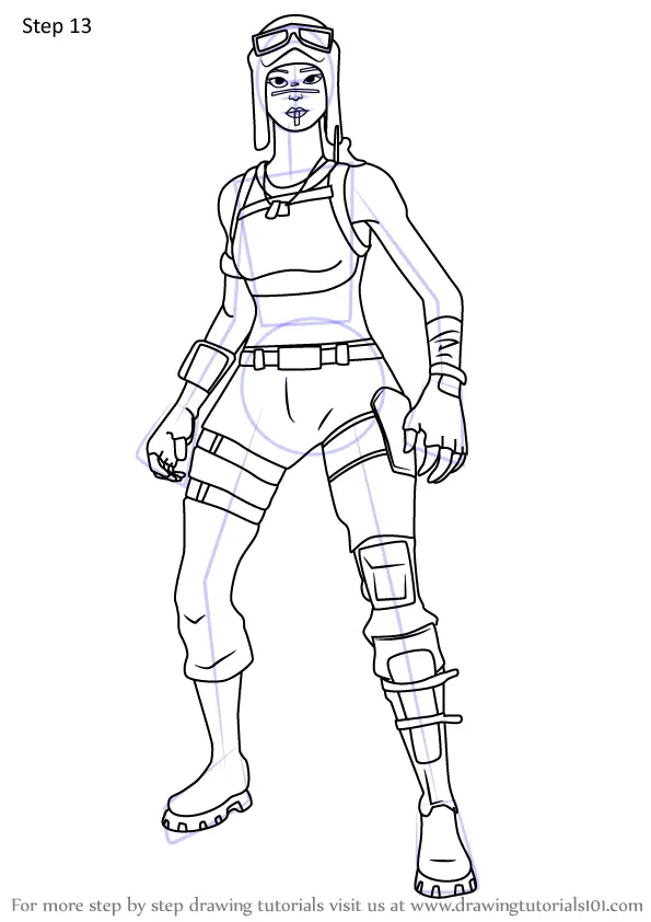 How to draw renegade raider from fortnite fortnite step by step