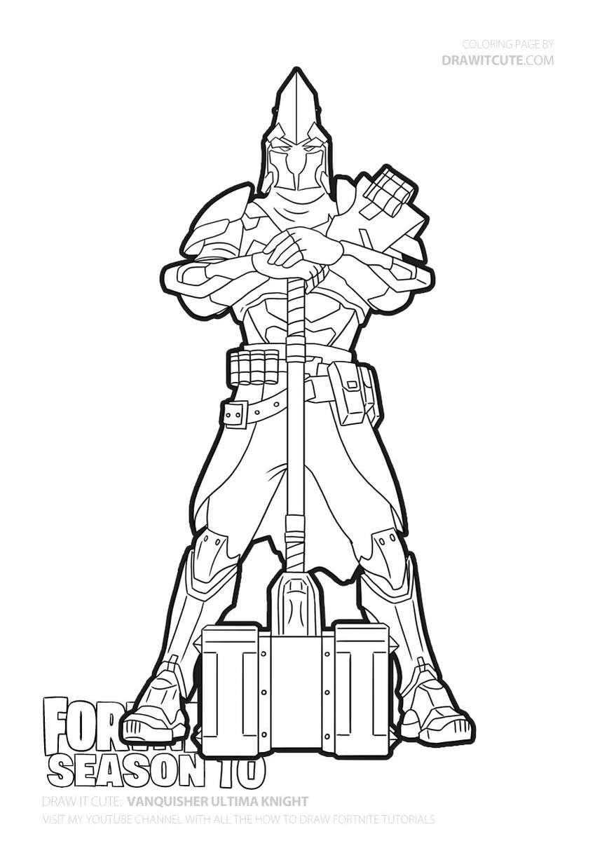 Draw it cute on x ultima knight with vanquisher from fortnite season easy to follow step