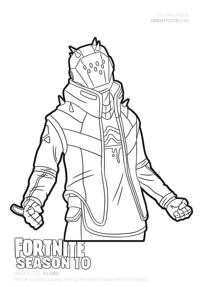 Draw it cute on x x lord skin from fortnite season easy to follow step