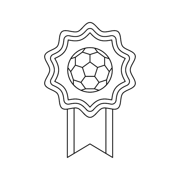 Premium vector coloring page with medal for kids