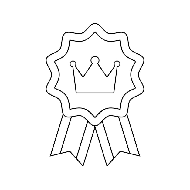 Premium vector coloring page with medal for kids