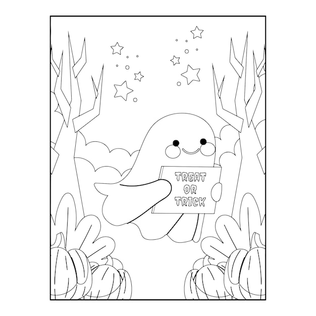 Premium vector halloween coloring pages for kids