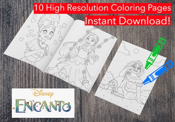 Dibujos para colorear de encanto imprimibles isabela mirabel luisa bruno adult kids coloring book