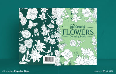 Dcarga vector de flor para colorear diseão de portada de libro