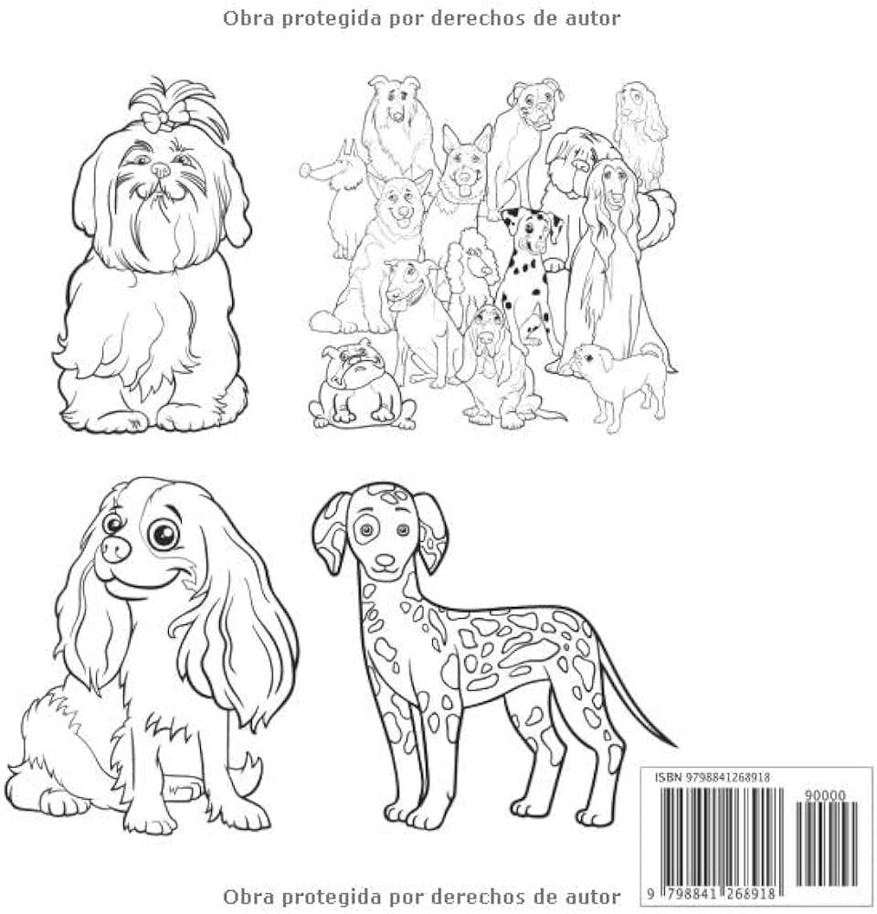 Libro para colorear de perros para niãos a partir de aãos i buena ocupaciãn para niãos i dibujos de perros para pintar it hundeglitzer libros