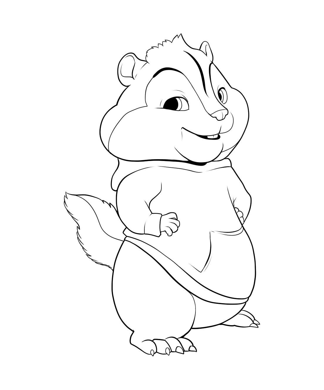 Dibujo de alvin y las ardillas para colorear y pintar