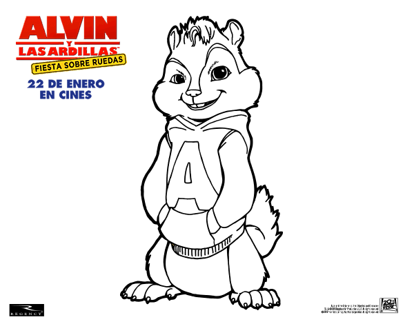 Alvin y las ardillas fiesta sobre ruedas llega a con nuevos para colorear
