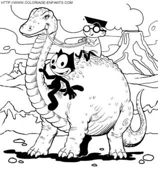 Imagen del gato felix intsearchmywaycom cat coloring page felix the cats dinosaur coloring pag