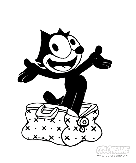 Gato feliz para colorear