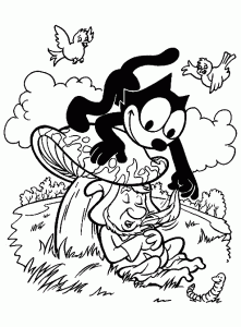 Felix the cat coloring pages to print for kids