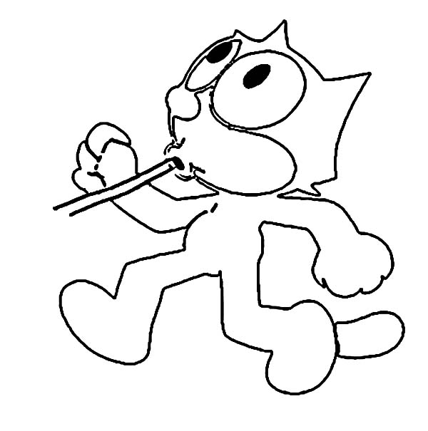 Dibujo de felix el gato para colorear y pintar