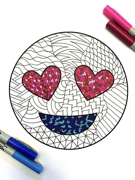 Love emoji pdf colorg page