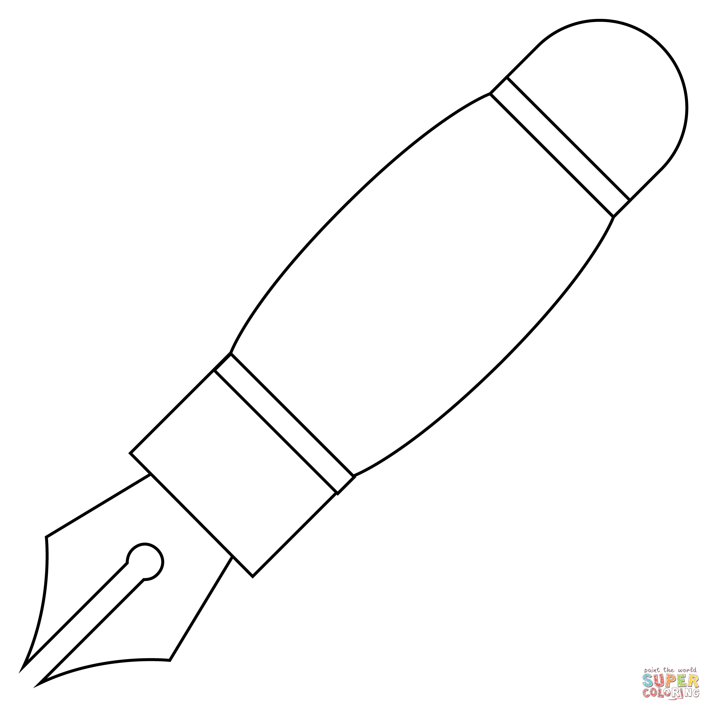 Fountain pen coloring page free printable coloring pages