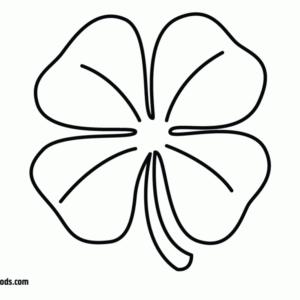 Leaf clover coloring page printable for free download