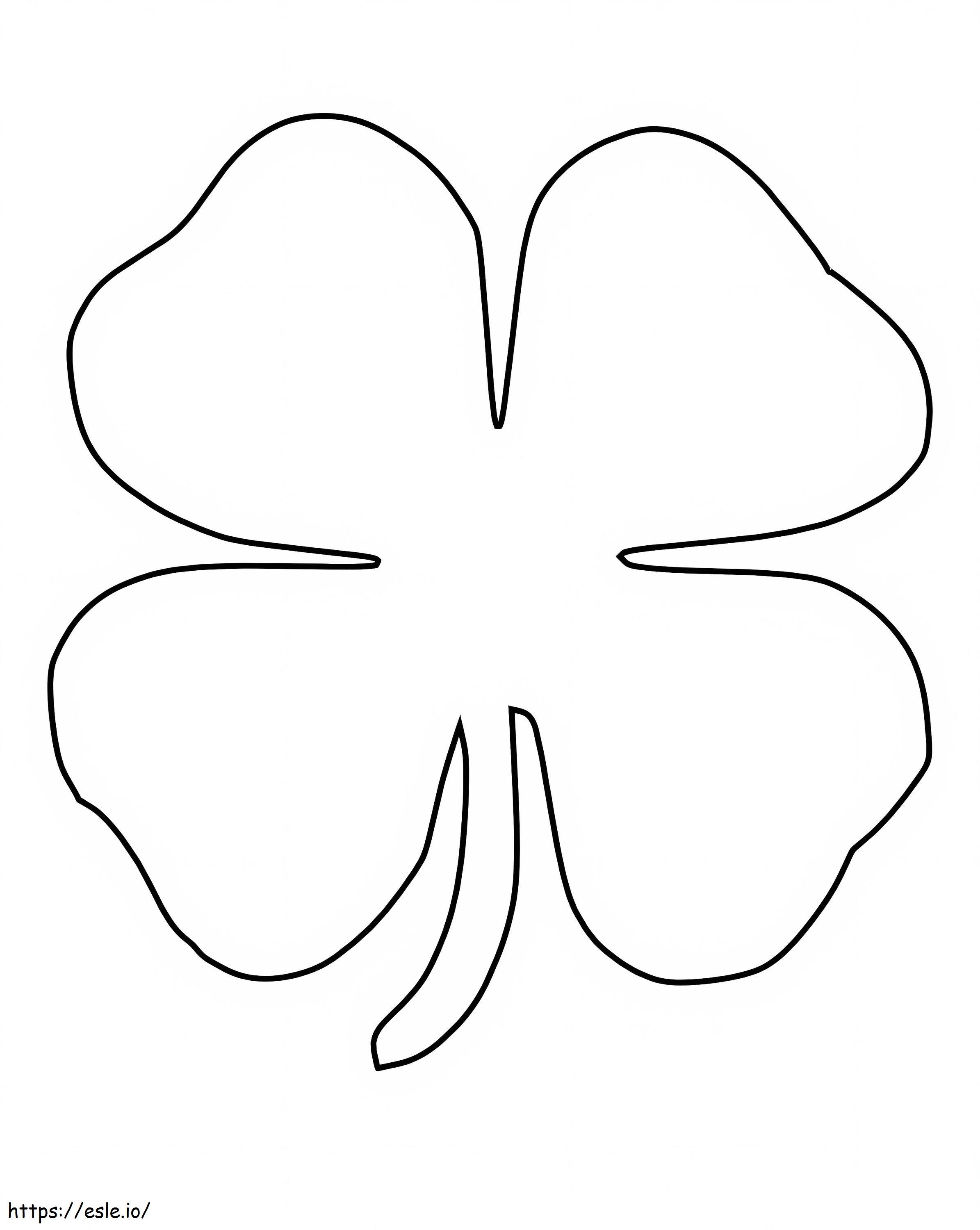 Four leaf clover coloring page