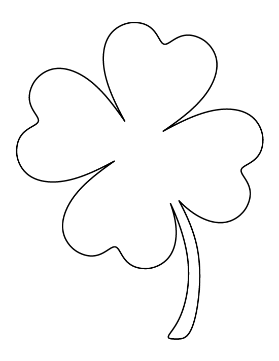 Printable full page large four leaf clover pattern use the pattern for crafts creating stencils scâ clover leaf leaf template st patricks day crafts for kids