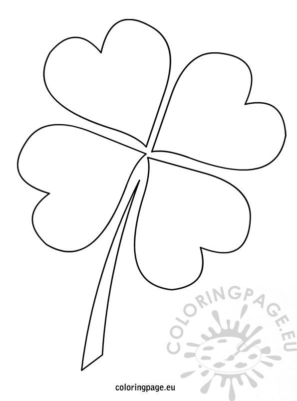 Leaf clover template coloring page st patricks day crafts jewel drawing clover leaf