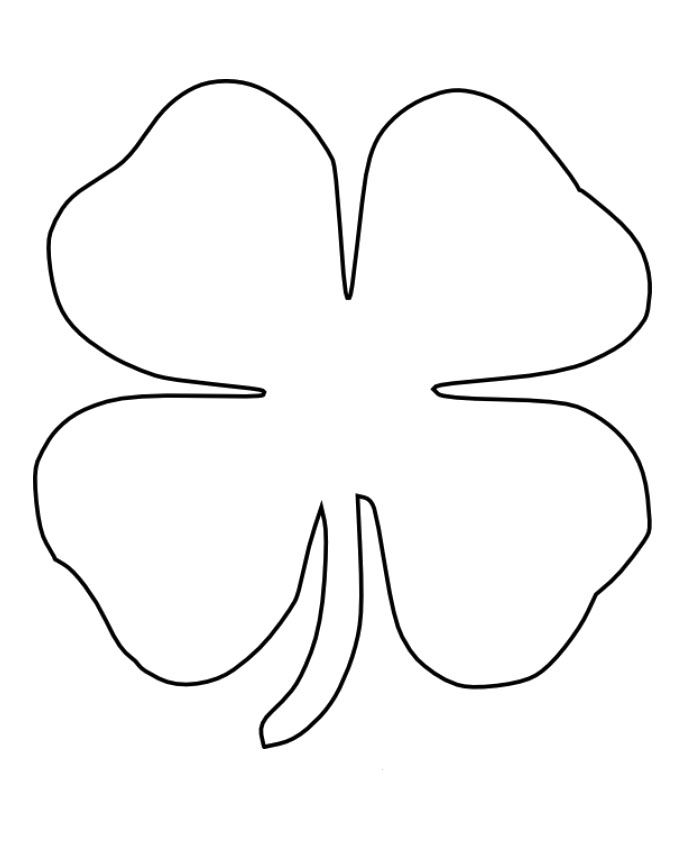 Four leaf clover coloring pages leaf coloring page four leaf clover drawing leaf coloring