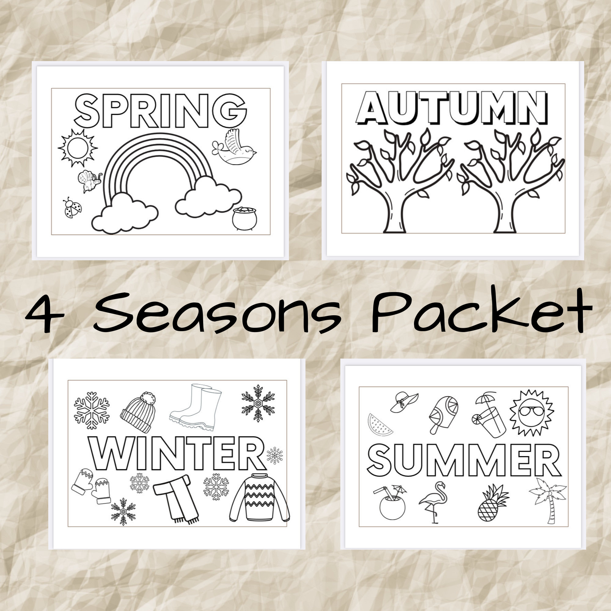 Seasons packet coloring page choices for each season favorite season graph seasonal clothing coloring sheet seasons coloring page
