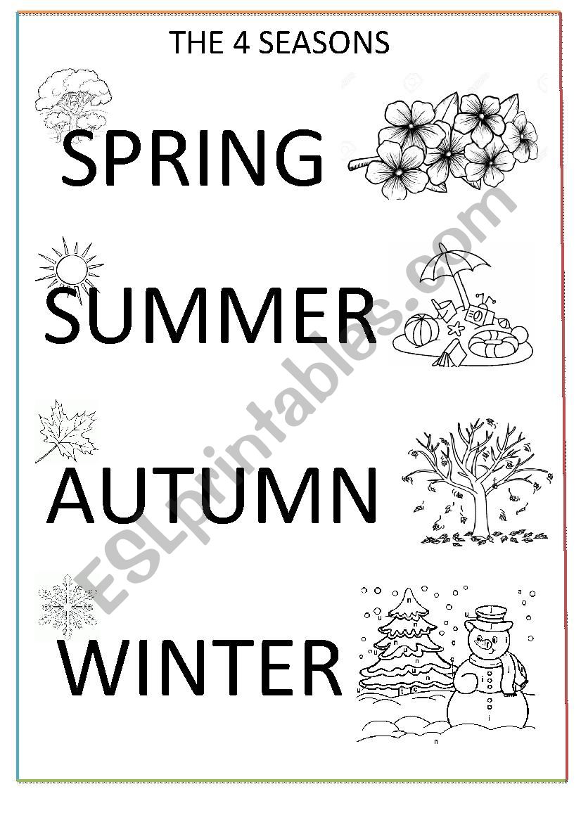 The four seasons coloring page