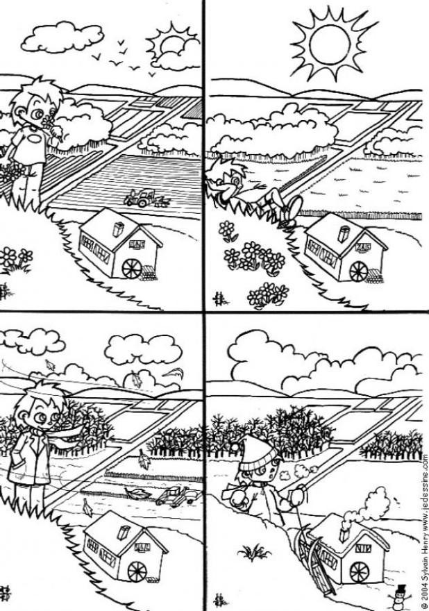 Coloring page seasons