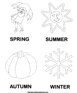 Printable seasons coloring pages