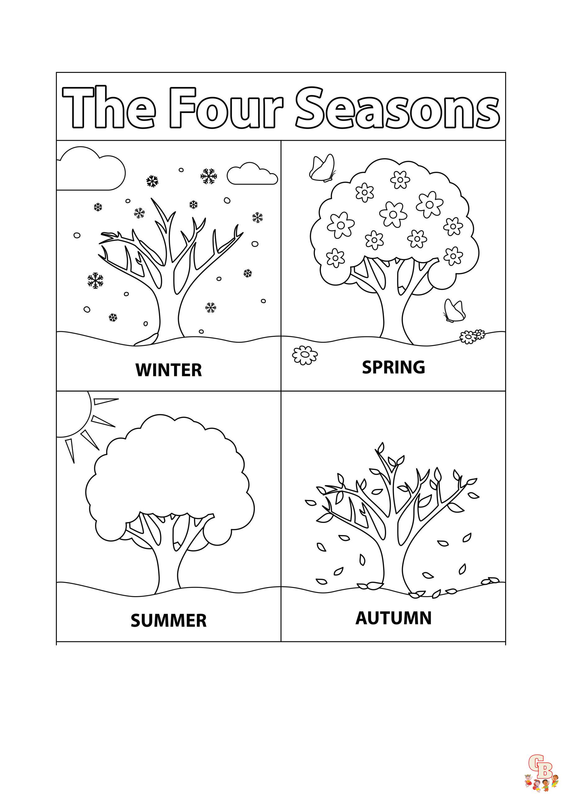 Celebrate the changing seasons with seasons coloring pages