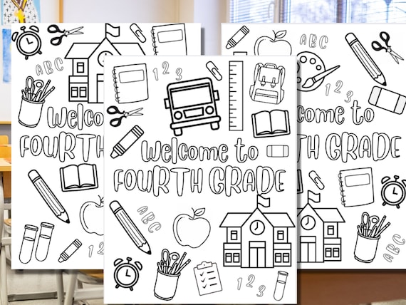 Wele to fourth grade coloring sheet open house first day