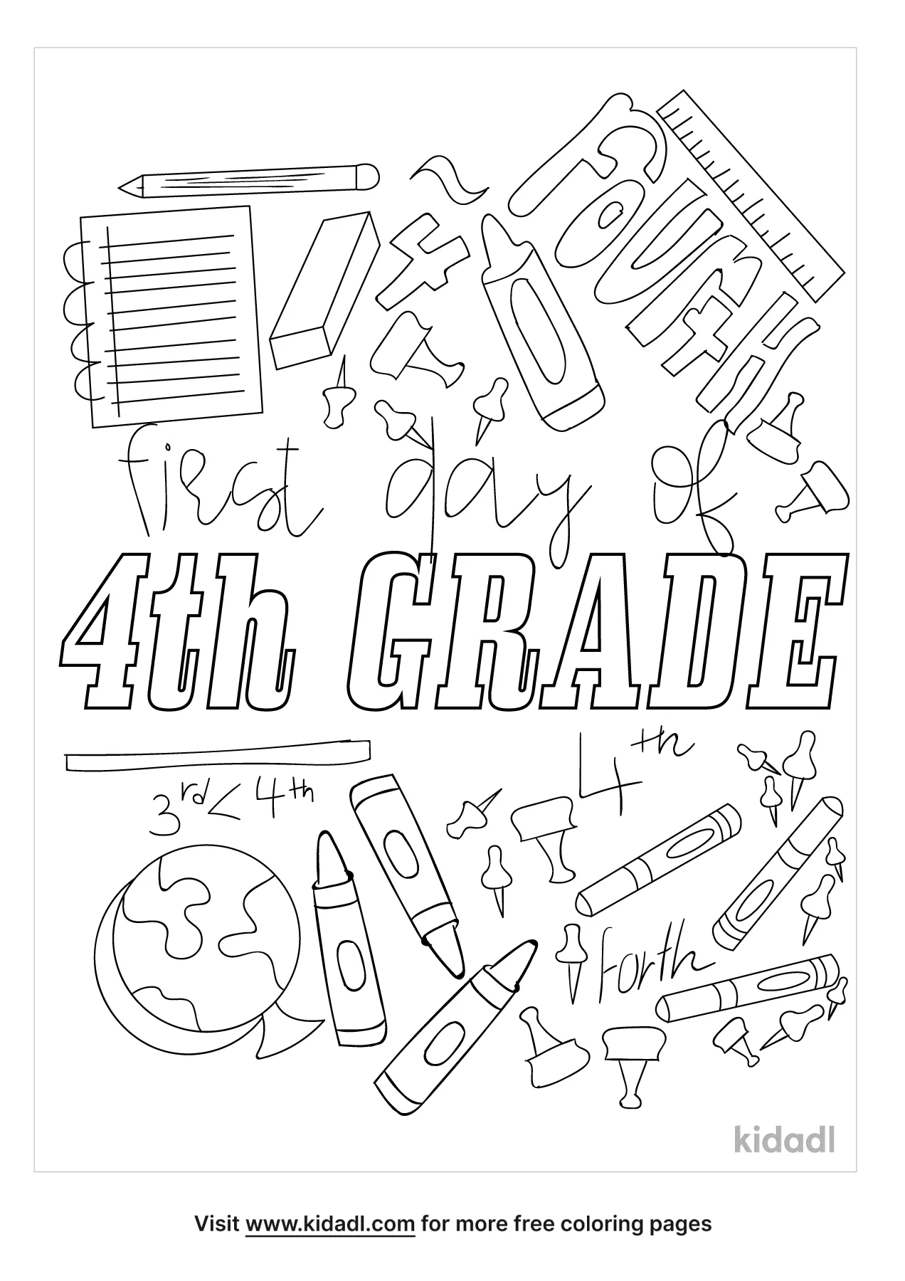 Free first day of school th grade coloring page coloring page printables