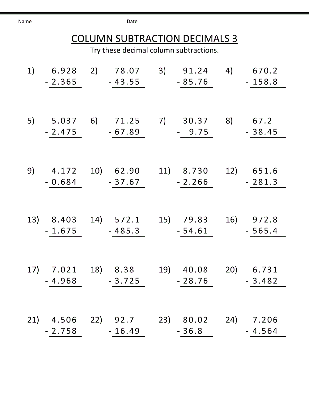 Th grade math worksheets